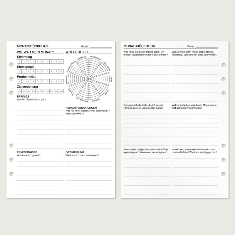 KOMPASS® Monthly Planner | 24 DIN A5 Inserts for Ring