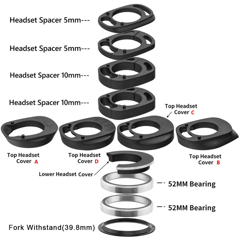 Bike Headset Combo CNC Processing Support Internal Routing Spacer Lower