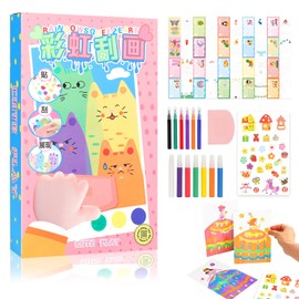 DIY Rainbow Scratch Art Set for Children, Creative Rainbow Scratch Painting, Rainbow Scratch Painting for Birthdays, Christmas and Parties