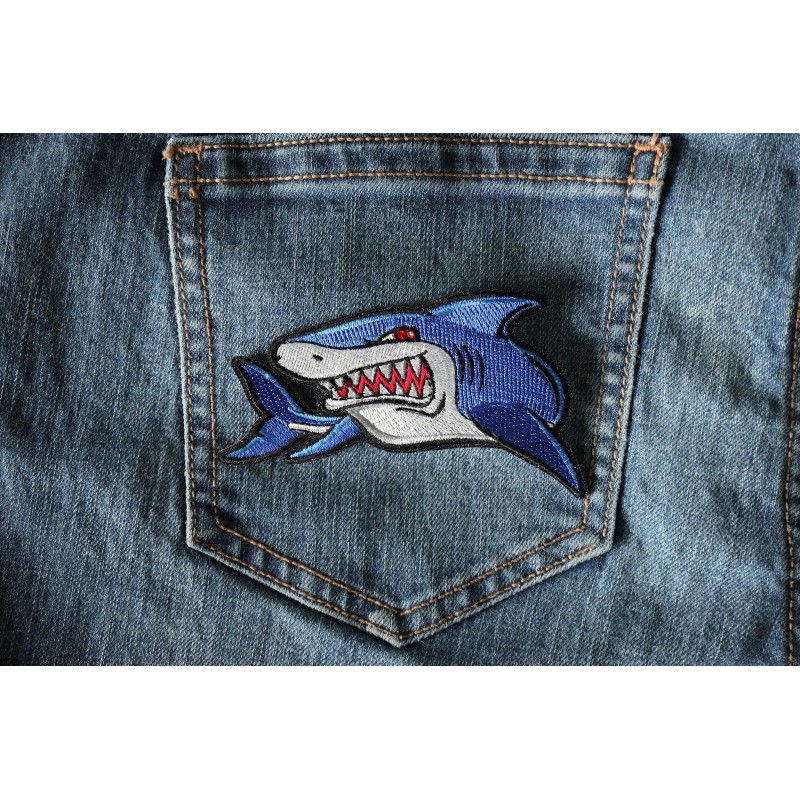 Ivamis Iron on Shark Patch - 4x2.75 inch - P7032