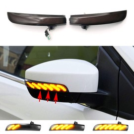 ruihe Smoked Lens Dynamic Sequential Blink LED Side Mirror Turn Signal Light Strip Assembly Compatible With Fit for Ford Focus 2012 2013 2014 2015 2016 2017 2018 MK3 RS ST