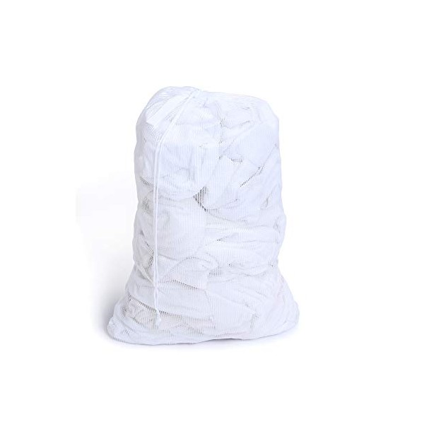 Smart Design Mesh Laundry Bag w/ Handle & Push Lock
