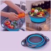 Blue Round Silicone Collapsible Colander – Silicone Round Kitchen Strainers