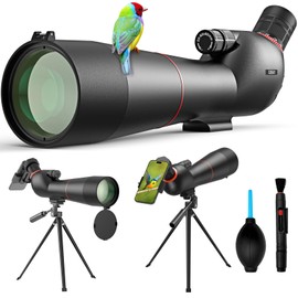 Gosky 20-60×85 Spotting Scope with Tripod - Phone Adapter, Dual Focusing Spotter Scope for Bird Watching, Wildlife Scenery (Black)