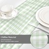 Takiito Green Gingham Checkered Gauze Table Runner 108 inches Long,