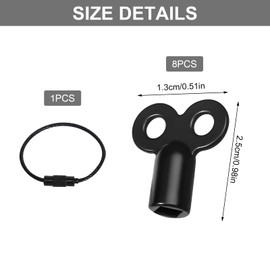 Pack of 8 Radiator Bleed Keys Radiator Bleeding Key Universal Heating Key with Key Ring Heating Bleed Key for Heater Ventilation