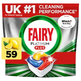 Fairy Platinum Plus Dishwasher Tablets – Bulk Pack, 59 Tablets, XXL Pack, Lemon