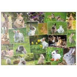 Bunnies & Rabbits - Collage No. 3 - Premium 100 Piece Puzzle - MyPuzzle Special Collection by Starnberger Spiele