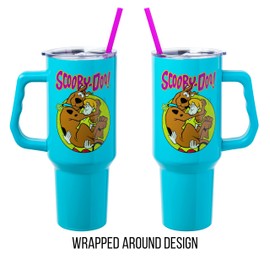 Silver Buffalo Scooby-Doo Scared Shaggy and Scooby 40oz Stainless Steel Tumbler with Handle