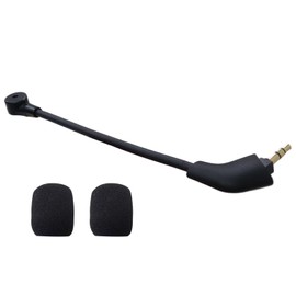 lovckza Modern 3.5mm Jack Replacement Microphone Boom with Foam Cover Fit for HyperX Cloud/Cloud II 1st Version, with The Angle Slanted Slot Gaming Mic