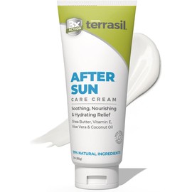 terrasil Loción Para Después Del Sol Con Aloe Vera, Manteca De Karité, Aceite De Coco Y Vitamina E. Alivia Las Quemaduras Solares Y Nutre Profundamente La Piel Expuesta Al Sol. Loción Corporal Natural