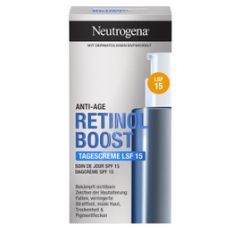 Neutrogena Retinol Boost Tagescreme LSF 15, schützende Feuchtigkeitscreme mit Retinol, Myrtenblatt-Extrakt und Hyaluronsäure, effektive Gesichtscreme für gesund aussehende Haut, 50 ml (1er Pack)