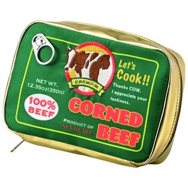Marushin 0135035700 Yap Corn Beef Can Yup Funny Present Cosmetic Pouch H 4.5 x W 6.3 x D 2.2 inches (11.5 x 16 x 5.5 cm)