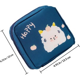 Milisten Bolsa de Almacenamiento para Toallas Sanitarias Práctico y Portátil de Gran Capacidad 2 Piezas de Tela Oxford Diseño de Dibujos Animados para Uso Femenino
