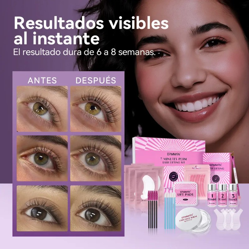 Kit Profesional Lash Lifting De Pestañas Rosa Damman