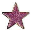 Glitter Star Badge Lapel Pin 10 Pack (Pink)