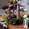 SUNGEGE Flameless Advent Candles Set of 4 – Traditional Purple