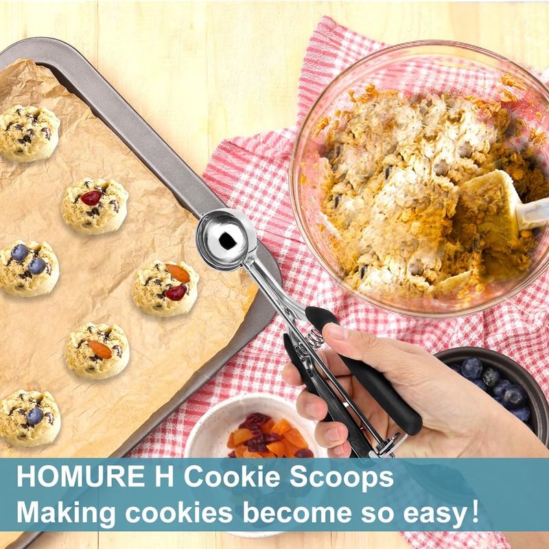 HOMURE H Cookie Scoop Set, Include 1 Tbsp/2 Tbsp/3 Tbsp,
