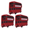 3Pcs Bus Fridge Magnet Red Bus Design Bright Colors Magnetic