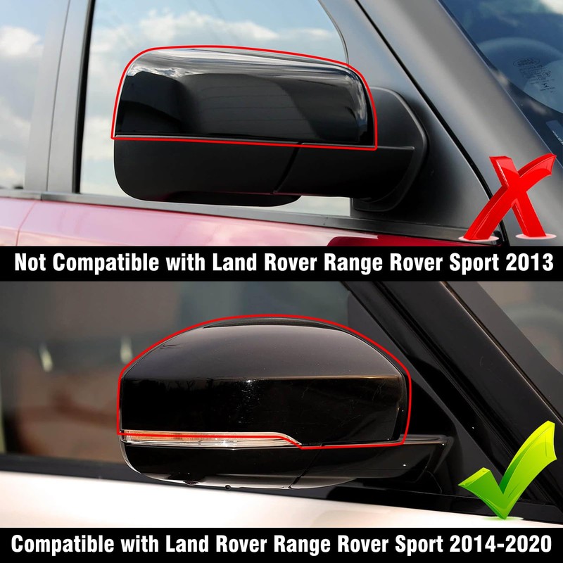 Moonlinks Compatible with Range Rover/Sport/LR4/Discovery Mirror Cover Replacement 2013-2020, Glossy