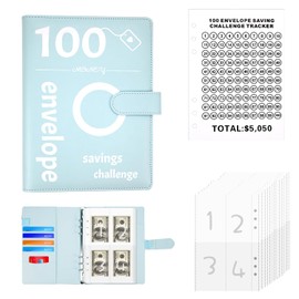 Tyafzzn Money Saving Budget Planner, Savings Book for Money Challenge, Savings Book for Money, 100 Envelopes, Money Saving Challenge Binder for Couples, Offices, Home, School