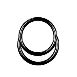 ZMANYIJEW 16G Minimalist Lines Septum Rings Stacked Gold Septum Clicker Nose Ring Piercing for Women Men (A-black)