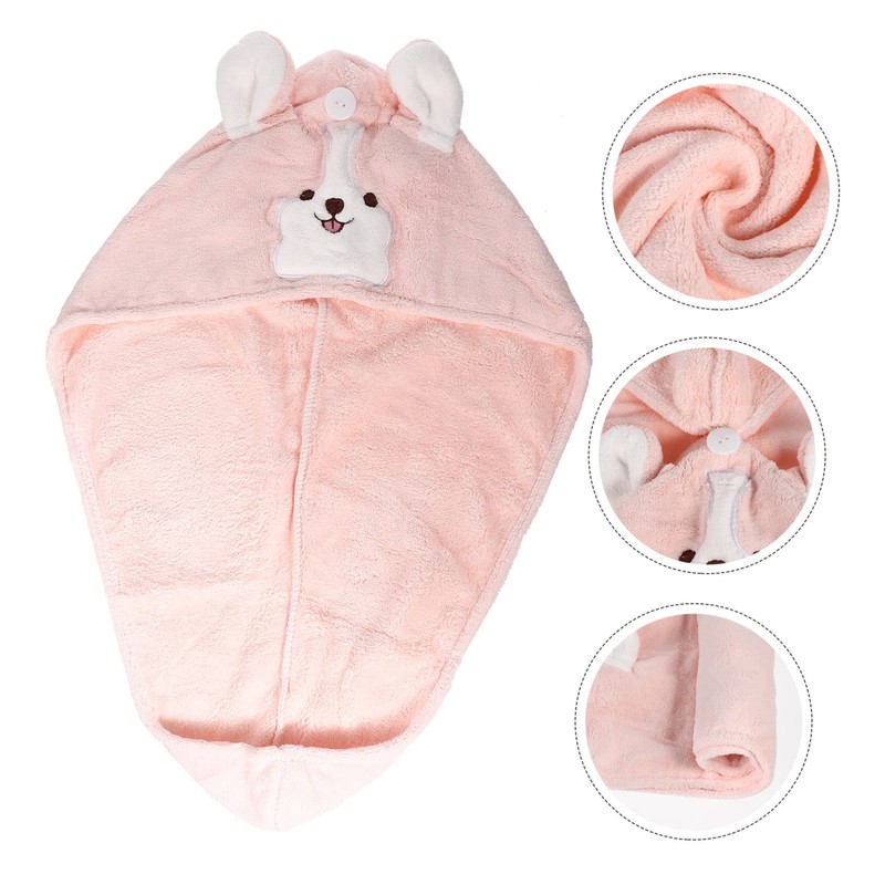 Healeved Thick Fleece Hair Towel Wrap Adorable Dry Hair Hat