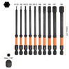 sourcing map 10pcs H1.5/2/2.5/3/3.5/4/5/6/7/8 Hex Head Drill Bit Wrench Kit
