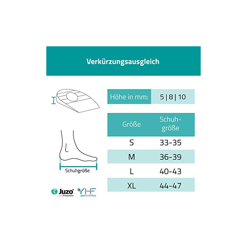 Juzo Shortening compensation 8 mm L - shoe size 40-44