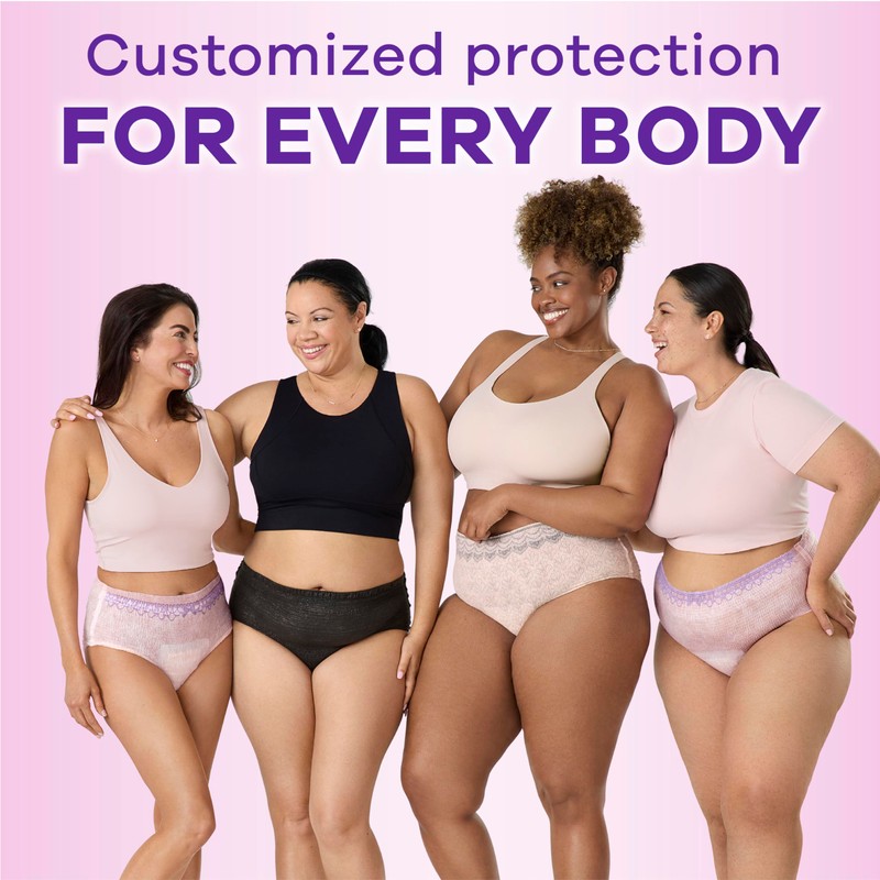 Always Discreet for Sensitive Skin Underwear, Four Times Skin Protection,