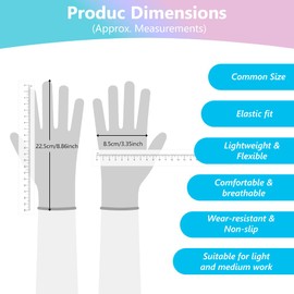 Ainiv 10 Pairs Stripe Gardening Gloves for Women, PU Coated Polyester Knitting Garden Gloves, Non-Slip Grip Work Gloves Women, Comfortable Guard Gloves Gardening for Yard, Farm, Gardening Outdoor