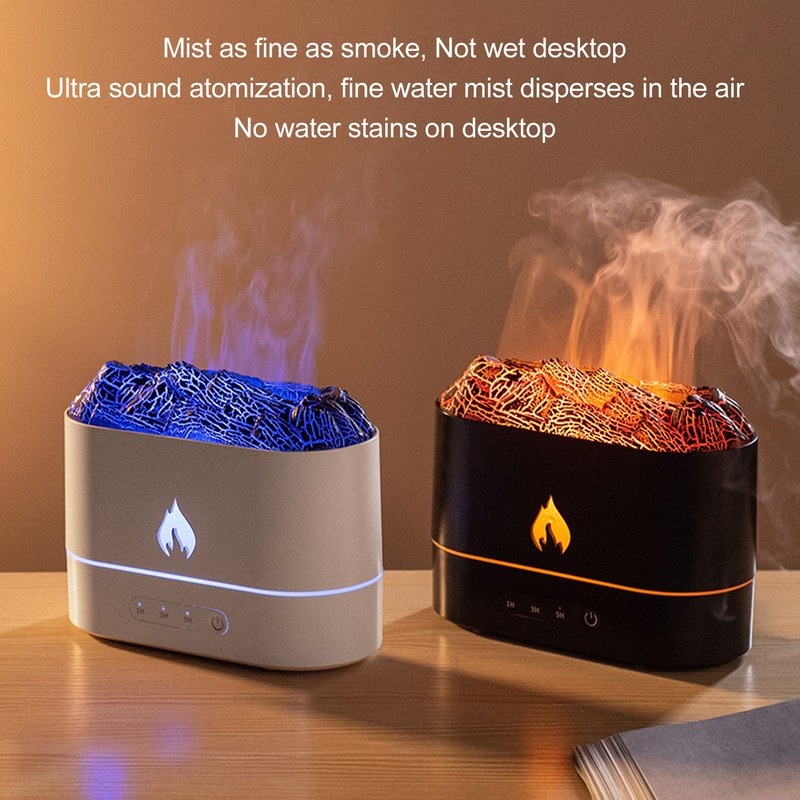 Volcano Aroma Diffuser 7 Colors Lights Fine Mist Simulated Flame