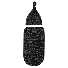 milanoir Math Formulas Blackboard Newborn Baby Swaddle Blanket With Beanie Hat Baby Receiving Blanket Baby Sleep Sack Soft Baby Wraps Blankets Gifts For Boys Girls Infant