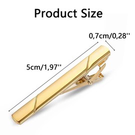 Ryaupy 2 Pieces Gold Patterned Men's Tie Clips - Classic Copper Metal Tie Clips for Men - for Valentine's Day, Wedding, Business, Bar and Daily Life