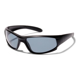 ShadyVEU Wrap Around Retro Sports Frame Slim Polarized UV400 Matte Black Mens Sunglasses