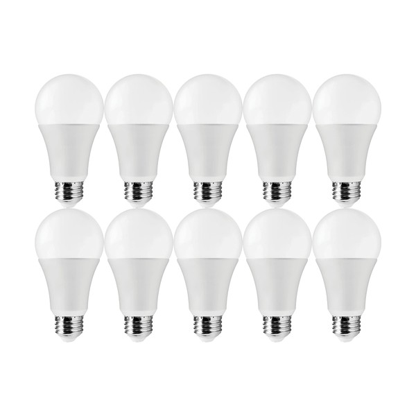 Satco S11419 14-Watt A19 LED Light Bulbs, 100-Watt Replacement, 5000K Natural Light, 1600 Lumens, 10 Pack