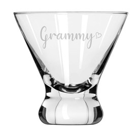MIP 8 oz Stemless Martini Cocktail Glass Cosmopolitan Margarita Grammy With Heart