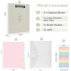 SKYDUE 3 Ring Binder with Clipboard,1 Inch Linen Binder for