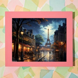 WUIVCTR Paris Street Paint by Numbers Kit for Adults, Modern Aesthetic Paint by Number on Canvas, Abstract Art Digital Oil Painting Kits Suitable for Home Wall Decoration Gift 20"x16"