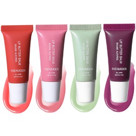 4 Pcs Summer Special Refreshing Lip Butter Balm, Yibaby Conditioning Lip Gloss Lip Mask for Instant Moisture, Nourishing Lip Care, Shea & Olive Butter, Soothes & Softens Dry Lips