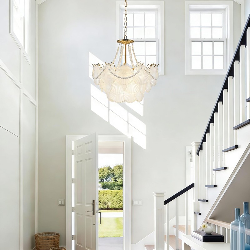 Surpars House Crystal Chandeliers,Modern Golden Chandelier, 6 Heads Ceiling Light