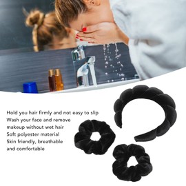 Diadema para lavarse la cara Banda para el cabello para lavarse la cara, Diadema para lavarse la cara, Muñequeras de 2 piezas Juego de bandas para el cabello con banda para lavarse las muñecas de