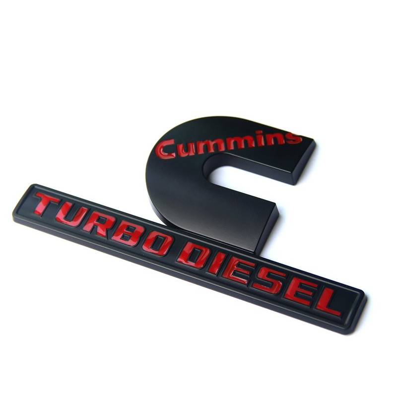 2Pack Compatible with Cummins Turbo Diesel Emblem Badge High Output