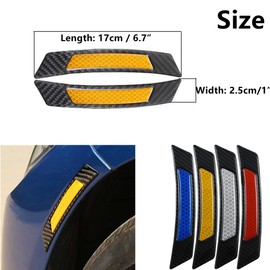 BoYeeBo Universal 4Pcs Carbon Fiber Car Wheel Eyebrow Bump Protector Auto Car Reflective Trim Safety Protection Sticker for Car SUV Pickup Truck (Yellow)