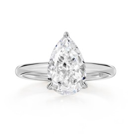 Michooyel Cubic Zirconia Engagement Ring for Women, 2.0ct Pear cut CZ Solitaire Promise Rings, 925 Sterling Silver Rings