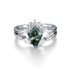 Natural Moss Agate Gemstone Genuine 925 Sterling Silver Ring for