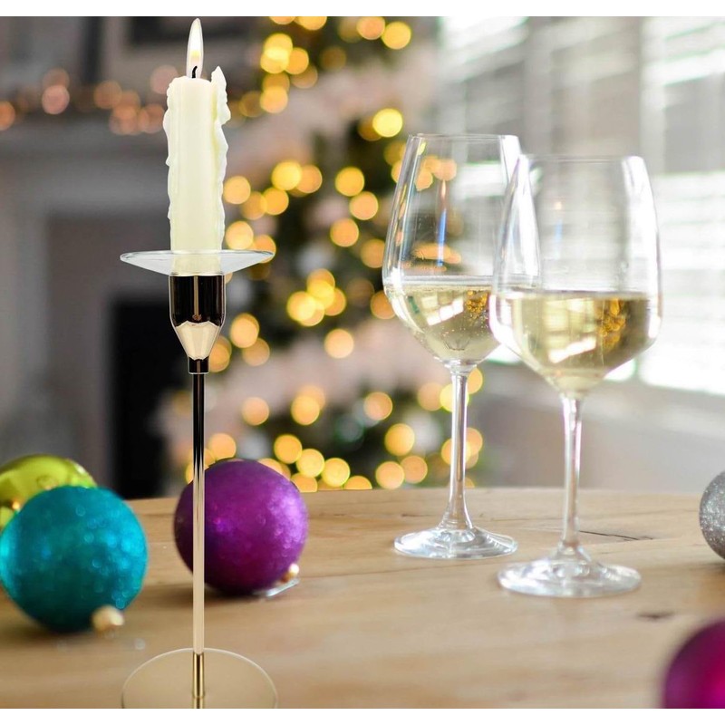 VGEUNA 12 Pieces Bent Glass Candle Bobeches, Candle Rings, Bobeches