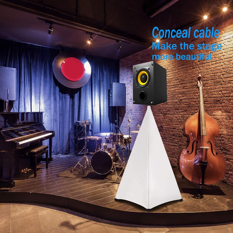 Dofilachy Speaker Stand Cover - Universal Fit, Fabric, White, XW21