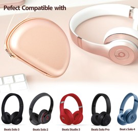 Hard Headphone Case for Beats Studio Pro/Solo 4/Studio 3/Solo 3/Solo 2 Wireless Noise Cancelling Headphones, Over Ear Headphone Carrying Travel Case with Mesh Pocket for Storage Accessories