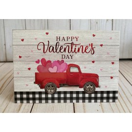 Unbranded Rustic Red Truck Hearts Valentine’s Day Card Sending Lots Of Love Your Way New